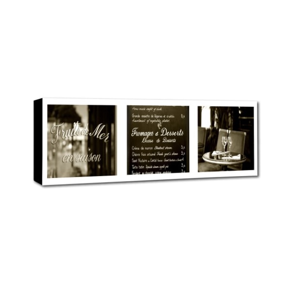 Preston 'Paris Triptych Restaurant' Canvas Art,16x47